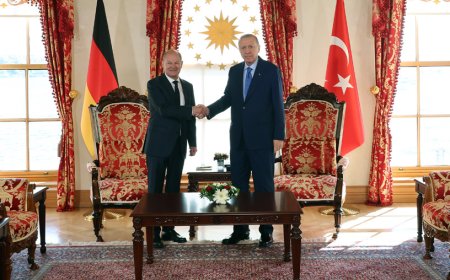 Cumhurbaşkanı Erdoğan, Almanya Başbakanı Scholz ile Dolmabahçe’de Görüştü