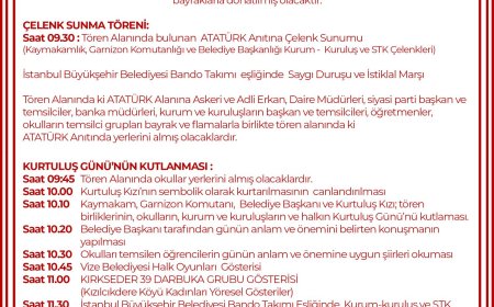 1 Kasım İlçemizin Kurtuluş Bayramı Programı