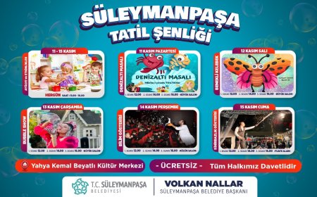 Süleymanpaşa Belediyesi’nden Çocuklara Ara Tatil Şenliği Müjdesi