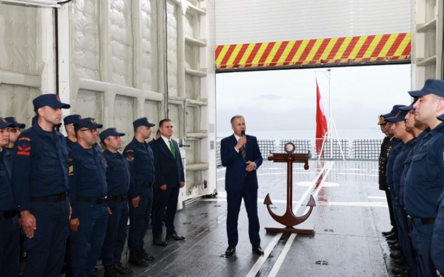 İçişleri Bakanı Ali Yerlikaya, TCSG Umut Gemisi’nde Mavi Vatan Vurgusu Yaptı