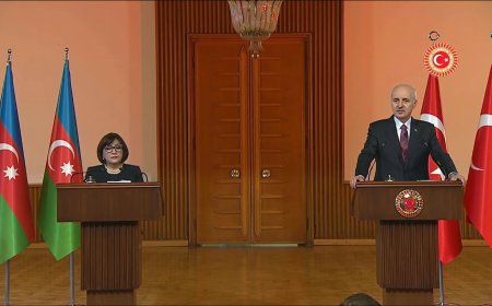 TBMM Başkanı Numan Kurtulmuş ve Azerbaycan Millî Meclis Başkanı Sahiba Gafarova’dan Ortak Basın Toplantısı