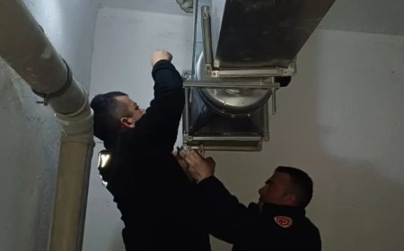 Taşköprü'de Mahsur Kalan Kedi Kurtarıldı