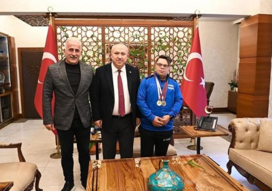 Vali Ali Fidan, Altın Madalyalı Sporcu Ramazan Ünlü’yü Ağırladı