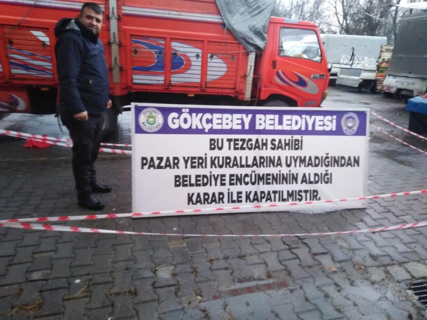 Gökçebey'de Kurallara Uymayan Esnafın Tezgahı Kapatıldı