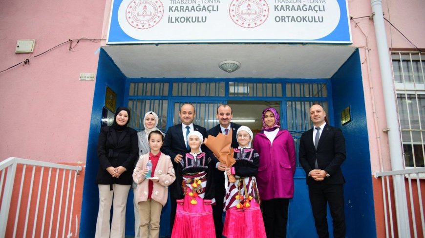 Hasan Uygun, Tonya Karaağaçlı Okulu’nda Etkinliklere Katıldı