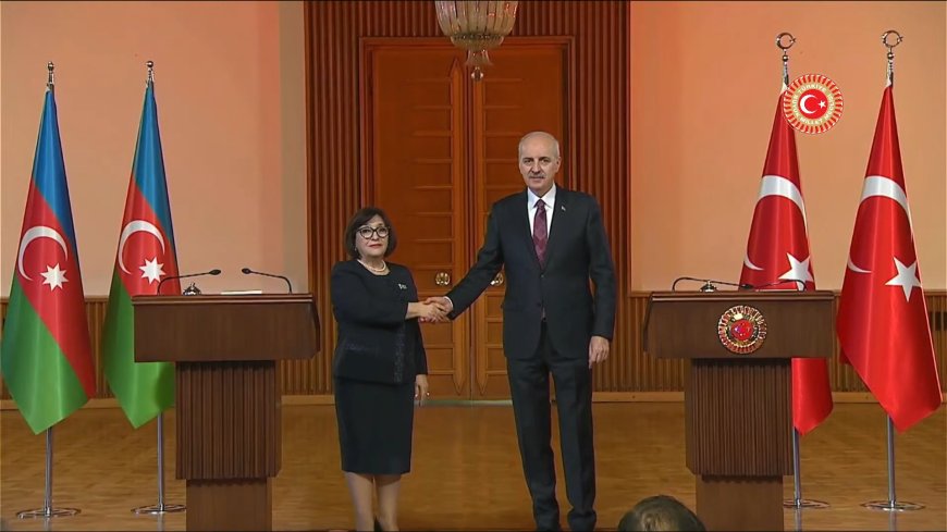 TBMM Başkanı Numan Kurtulmuş ve Azerbaycan Millî Meclis Başkanı Sahiba Gafarova’dan Ortak Basın Toplantısı