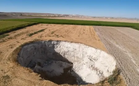Konya’da Yerleşim Yerine Yakın Obruk Büyük Gürültüyle Çöktü!