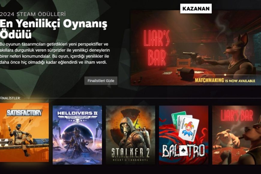 Türk Yapımı Liar’s Bar, Steam Ödülleri’nde En Yenilikçi Oynanış Ödülü’nü Kazandı