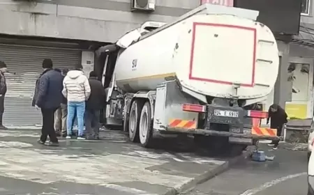 Başakşehir'de su tankeri tıp merkezine girdi: Ekipler olay yerinde