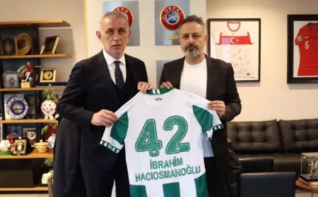 Konyaspor Başkanı Ömer Korkmaz'dan TFF Başkanı Hacıosmanoğlu'na Ziyaret