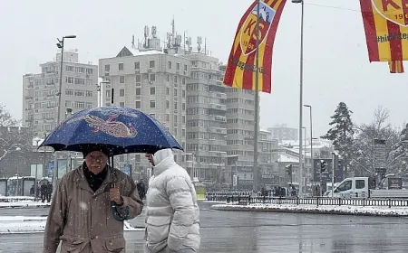 Kayseri'de kar yağışı devam ediyor, sıcaklık sıfırın altında