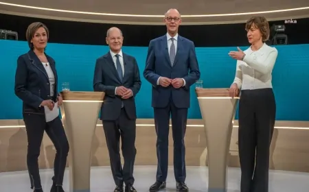 Scholz ve Merz Almanya seçimleri öncesinde son kez karşı karşıya geldi, göç ve ekonomi başta olmak üzere tartıştılar