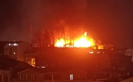 Bursa'daki Tarihi Kestel Kalesi'nde Yangın! Alevler Şehri Aydınlattı