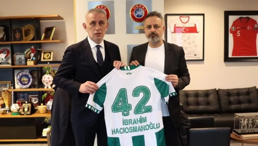 Konyaspor Başkanı Ömer Korkmaz'dan TFF Başkanı Hacıosmanoğlu'na Ziyaret