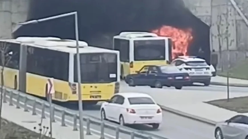 Başakşehir’de İETT Otobüsünde Yangın! Ekipler Olay Yerinde