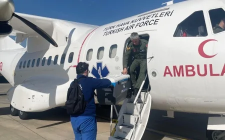 Ambulans uçakla Alanya’dan Ankara’ya akciğer nakli gerçekleştirildi