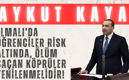CHP’li Aykut Kaya: ‘Elmalı’da öğrenciler risk altında, ölüm saçan köprüler yenilenmelidir!’