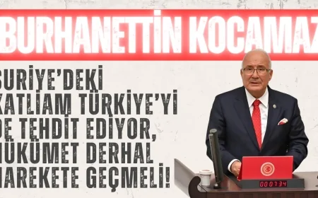 İYİ Partili Burhanettin Kocamaz: ‘Suriye’deki katliam Türkiye’yi de tehdit ediyor, hükümet derhal harekete geçmeli!’