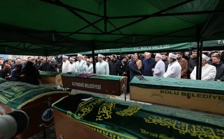 Cumhurbaşkanı Erdoğan, Bolu’daki Yangında Hayatını Kaybeden Gültekin Ailesi’nin Cenaze Törenine Katıldı