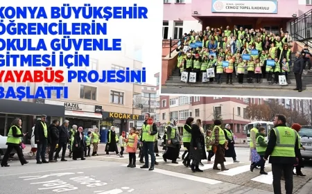Konya Büyükşehir Öğrencilerin Okula Güvenle Gitmesi İçin “Yayabüs” Projesini Başlattı