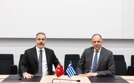 Bakan Fidan ve Gerapetritis Brüksel’de Bir Araya Geldi