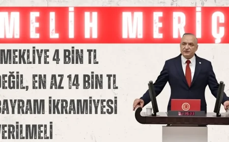 CHP’li Melih Meriç: ‘Emekliye 4 bin TL değil, en az 14 bin TL bayram ikramiyesi verilmeli’