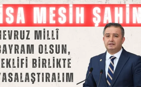 Gelecek Partili İsa Mesih Şahin: 'Nevruz millî bayram olsun, teklifi birlikte yasalaştıralım'