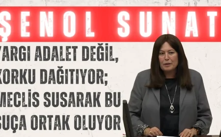 İYİ Partili Şenol Sunat: ‘Yargı adalet değil, korku dağıtıyor; Meclis susarak bu suça ortak oluyor’