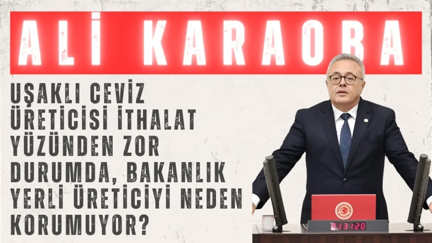 CHP’li Ali Karaoba: "Uşaklı ceviz üreticisi ithalat yüzünden zor durumda, Bakanlık yerli üreticiyi neden korumuyor?"