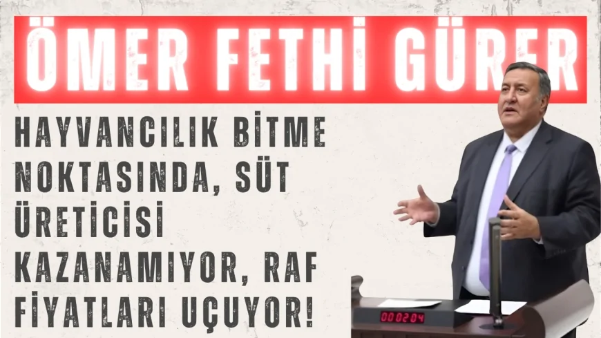 CHP’li Ömer Fethi Gürer: ‘Hayvancılık bitme noktasında, süt üreticisi kazanamıyor, raf fiyatları uçuyor!’