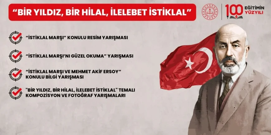 “12 Mart İstiklal Marşı’nın Kabulü ve Mehmet Akif Ersoy’u Anma Günü” Etkinlikleriy Bu Yıl “Bir Yıldız, Bir Hilal, İlelebet İstiklal” Temasıyla Gerçekleştirilecek