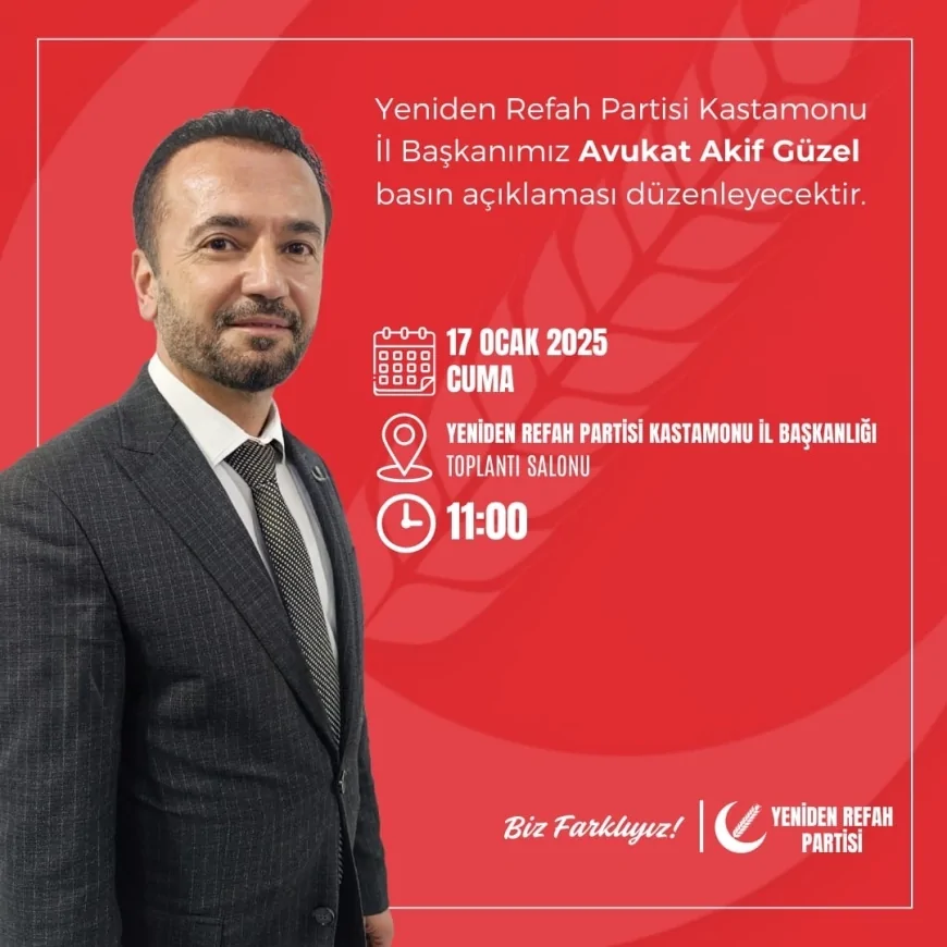 Kastamonu Yeniden Refah Partisi İl Başkanı Akif Güzel’den Hükümete Ekonomi ve Gençlik Eleştirisi