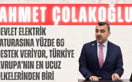 AK Parti’li Çolakoğlu: “Devlet elektrik faturasına yüzde 60 destek veriyor, Türkiye Avrupa’nın en ucuz ülkelerinden biri”