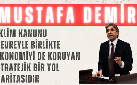 AK Parti’li Mustafa Demir: “İklim Kanunu çevreyle birlikte ekonomiyi de koruyan stratejik bir yol haritasıdır”