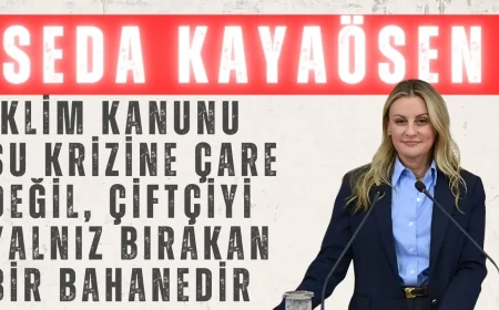 DEVA Partili Seda Kaya Ösen: “İklim Kanunu su krizine çare değil, çiftçiyi yalnız bırakan bir bahanedir”