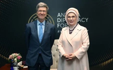 Emine Erdoğan ile BM SDSN Başkanı Jeffrey Sachs’tan çevre krizlerine ortak değerlendirme