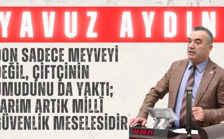Yavuz Aydın: “Don sadece meyveyi değil, çiftçinin umudunu da yaktı; tarım artık millî güvenlik meselesidir”
