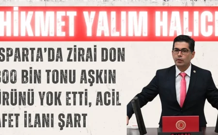 Yalım Halıcı: 'Isparta’da zirai don 800 bin tonu aşkın ürünü yok etti, acil afet ilanı şart'