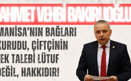 Ahmet Vehbi Bakırlıoğlu: “Manisa’nın bağları kurudu, çiftçinin tek talebi lütuf değil, hakkıdır!”