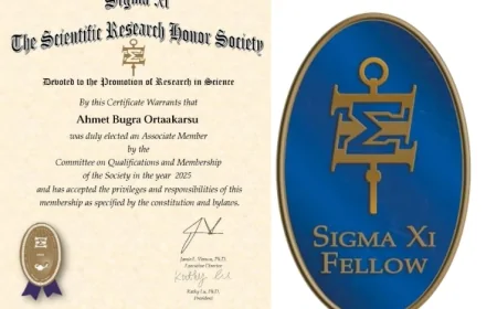 Kastamonulu Genç Araştırmacı Ahmet Buğra Ortaakarsu, Sigma Xi Üyeliğiyle Dünya Bilim Sahnesinde