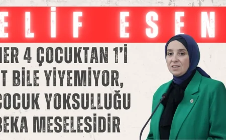 DEVA Partili Elif Esen: ‘Her 4 çocuktan 1’i et bile yiyemiyor, çocuk yoksulluğu beka meselesidir’