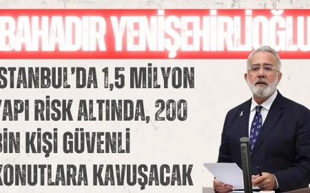 Bahadır Yenişehirlioğlu: ‘İstanbul’da 1,5 Milyon Yapı Risk Altında, 200 Bin Kişi Güvenli Konutlara Kavuşacak’