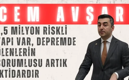 Cem Avşar: ‘7,5 Milyon Riskli Yapı Var, Depremde Ölenlerin Sorumlusu Artık İktidardır’