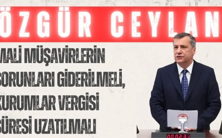 Özgür Ceylan: 'Mali Müşavirlerin Sorunları Giderilmeli, Kurumlar Vergisi Süresi Uzatılmalı'