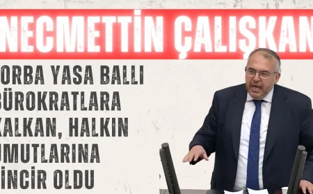 Necmettin Çalışkan: 'Torba Yasa Ballı Bürokratlara Kalkan, Halkın Umutlarına Zincir Oldu'