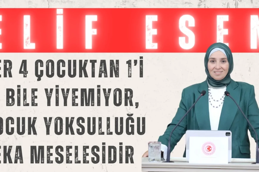 DEVA Partili Elif Esen: ‘Her 4 çocuktan 1’i et bile yiyemiyor, çocuk yoksulluğu beka meselesidir’
