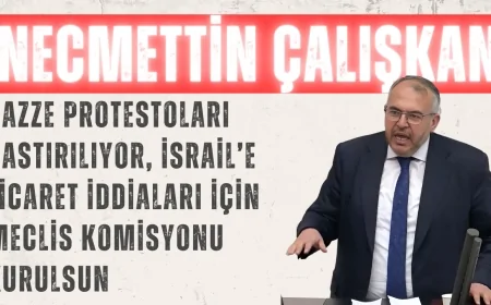 Necmettin Çalışkan: ‘Gazze protestoları bastırılıyor, İsrail’e ticaret iddiaları için Meclis komisyonu kurulsun’