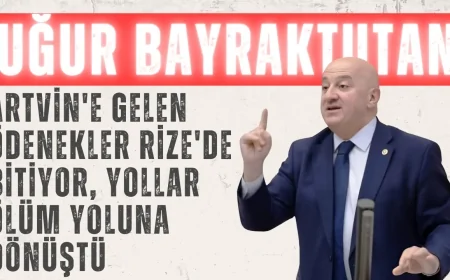 Uğur Bayraktutan: 'Artvin'e gelen ödenekler Rize'de bitiyor, yollar ölüm yoluna dönüştü'