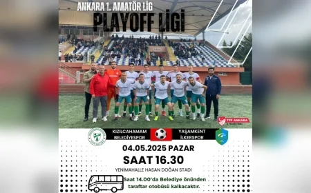 Ankara 1. Amatör Lig'de kader maçı: Kızılcahamam Belediyespor, lider Yaşamkent İlkerspor ile karşılaşıyor