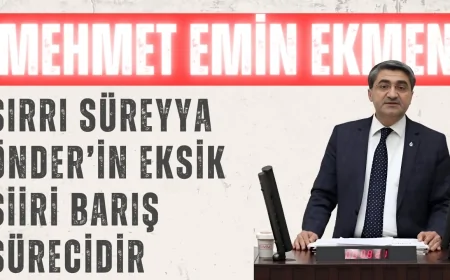 DEVA Partili Mehmet Emin Ekmen: ‘Sırrı Süreyya Önder’in Eksik Şiiri Barış Sürecidir’